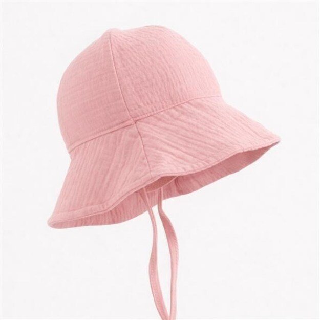 Baby Muslin Hat New Baby pink, 80 (9-12m)
