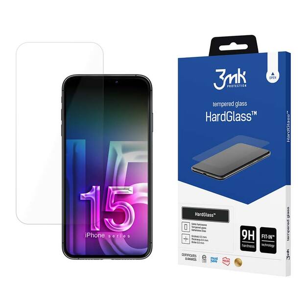 3mk HardGlass – grūdintas stiklas, skirtas iPhone 15 Pro