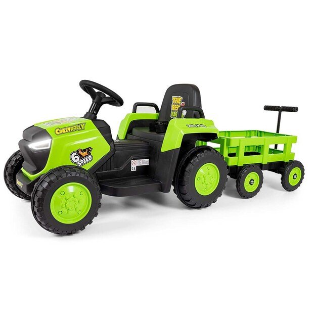 Electric tractor with trailer Milly Mally Rolly green