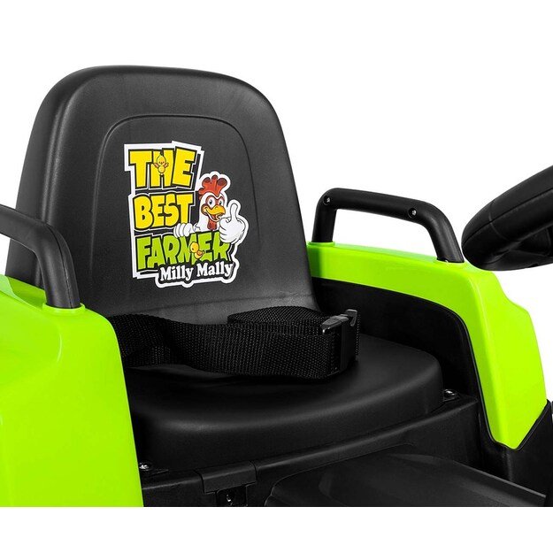 Electric tractor with trailer Milly Mally Rolly green