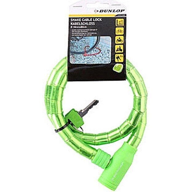 Dunlop anti-theft bicycle key lock (green)