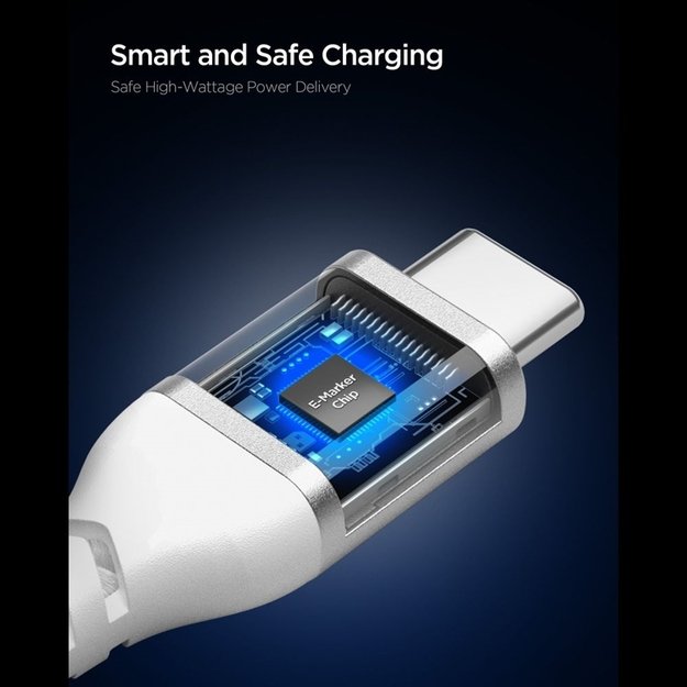 Spigen EB10010CCA Essential - USB-C to USB-C Cable 100W 1m (White)