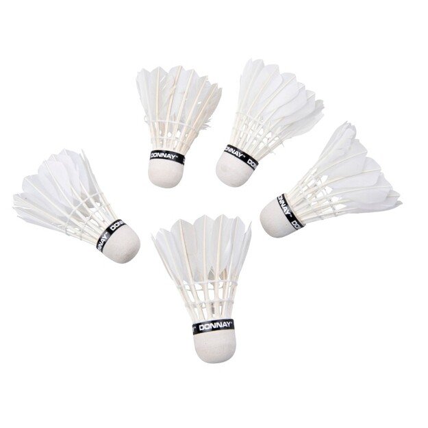 Donnay - Feather Badminton Shuttlecock 5 pcs (White)