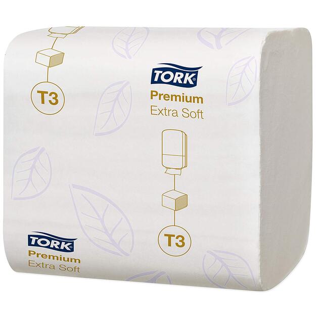 WC popierius TORK Premium T3 baltas, 2 sl., 252 lapelių  