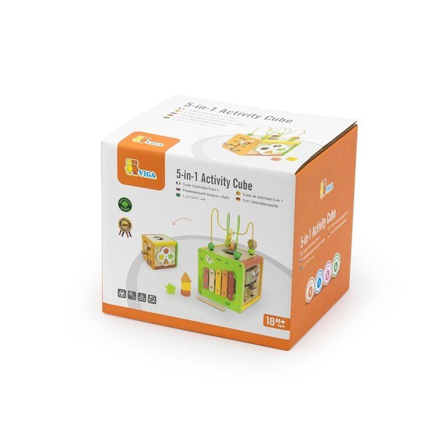 5-in-1 educational cube with maze and xylophone Viga 10