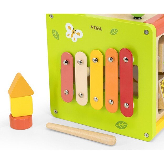 5-in-1 educational cube with maze and xylophone Viga 4