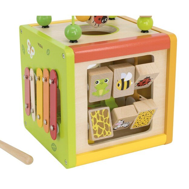 5-in-1 educational cube with maze and xylophone Viga 9