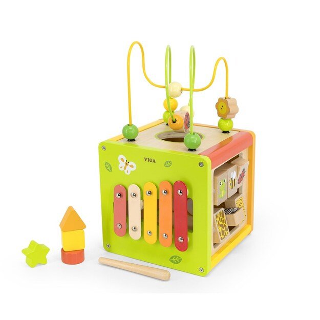 5-in-1 educational cube with maze and xylophone Viga