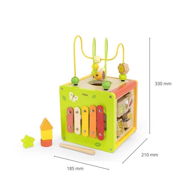 5-in-1 educational cube with maze and xylophone Viga 6
