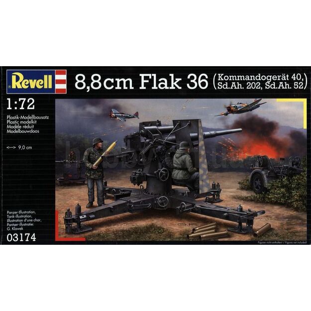 Revell Plastic Model 8,8 cm Flak 36 & Sd.Ah.202  1:72