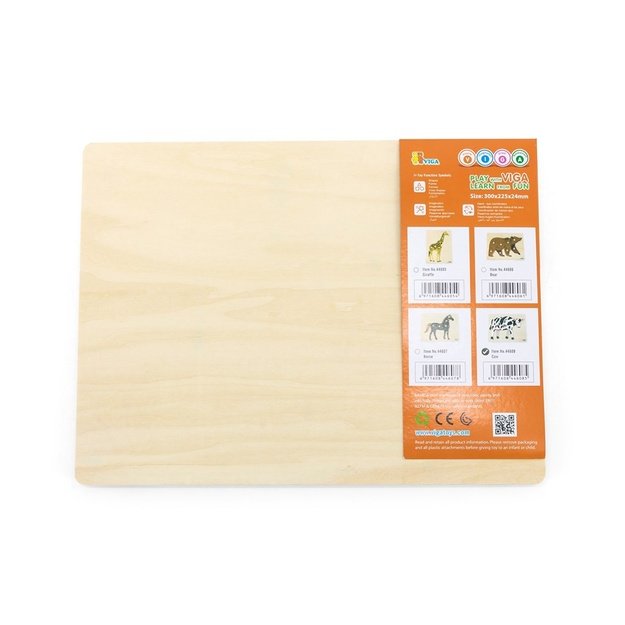 Children s wooden puzzle with handles Viga Cow