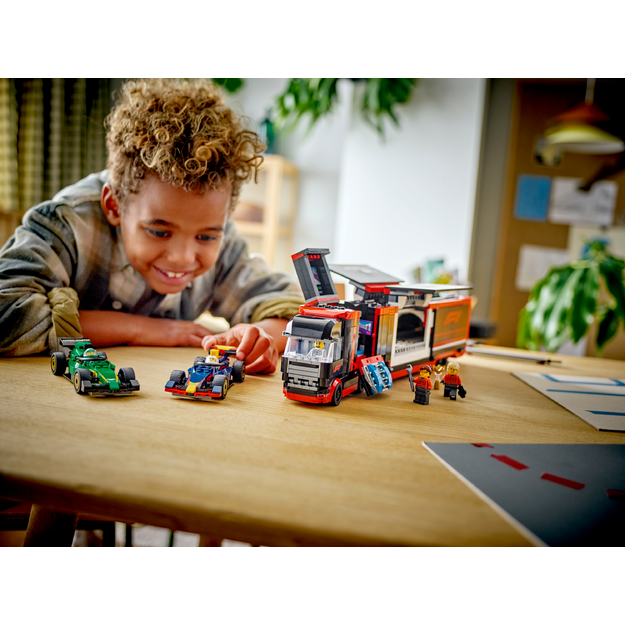 LEGO City F1 Truck with RB20 & AMR24 F1 Cars