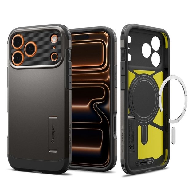 „Spigen Tough Armor T MagSafe“ dėklas, skirtas „iPhone 17 Pro Max“ (geltonos spalvos) 1