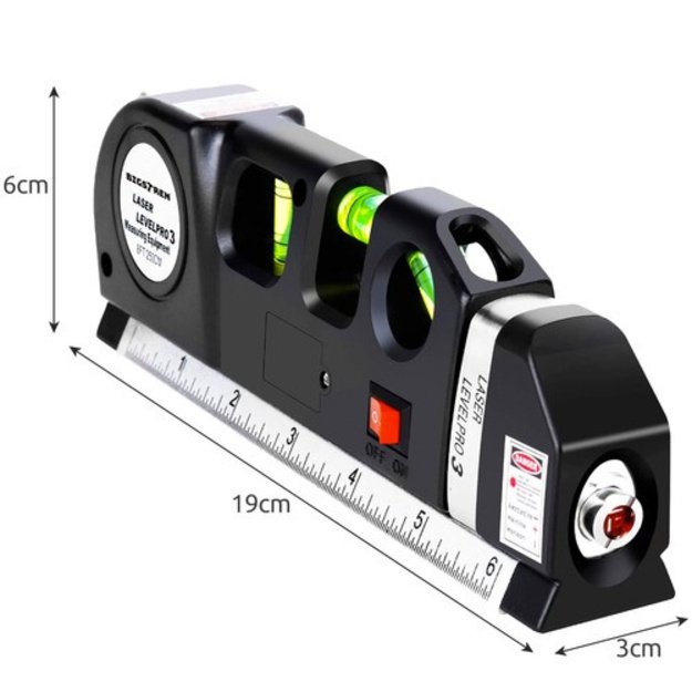 Lazerinis nivelyras su matavimo juosta 250cm Bigstreen 21747