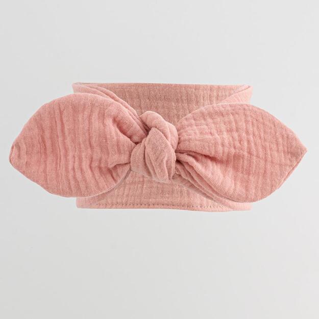 Baby Muslin galvos juosta New Baby Feeling šalavijo spalvos, rožinė, universali