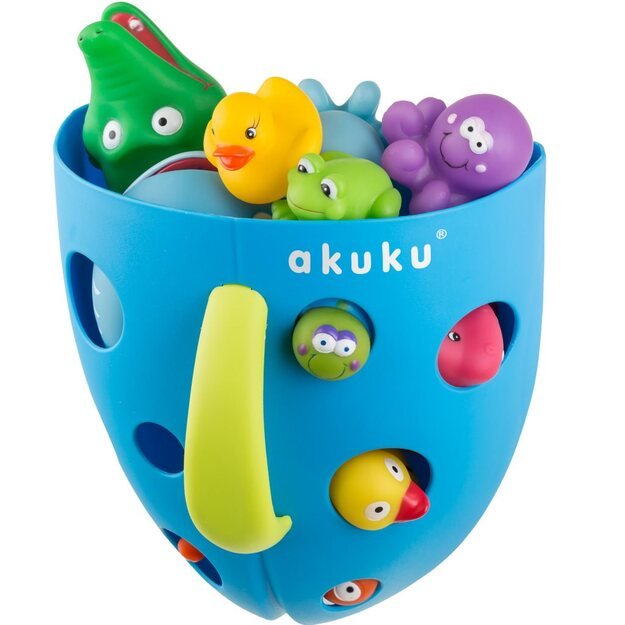Plastikinė žaislų dėžė voniai Akuku pilka 1