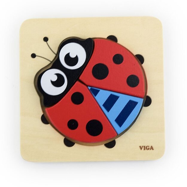 Medinė dėlionė mažiesiems Viga Ladybug