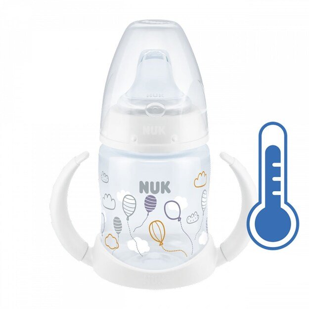 NUK kūdikio mokymosi buteliukas su temperatūros kontrole 150 ml baltas