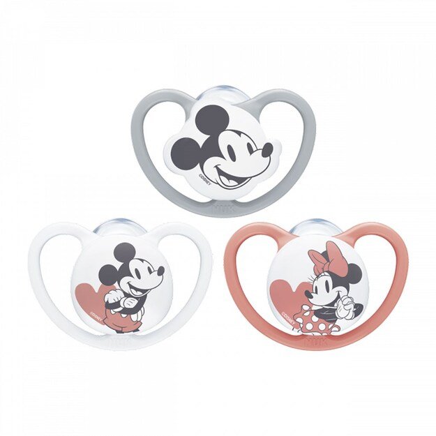 NUK Space NUK 0-6m Disney Mickey Mouse čiulptukas pilkas, dydis 0-6 m, 0-6 m