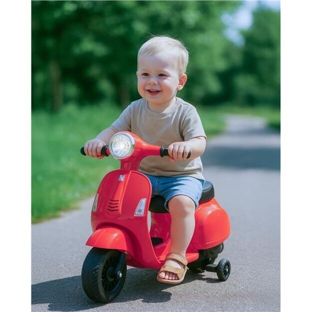 Baby Mix elektrinis motociklas Vespa raudonas