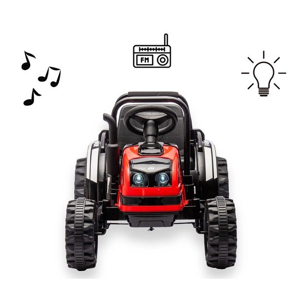 Elektrinis traktorius su priekaba Milly Mally Farmer raudona