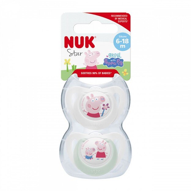 Kūdikių čiulptukas Star Peppa Pig NUK 6-18m 2 vnt., 6-18m