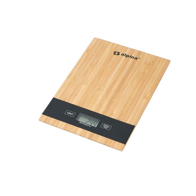 Alpina - Skaitmeninės bambukinės virtuvės svarstyklės 5 kg 3 Alpina - Skaitmeninės bambukinės virtuvės svarstyklės 5 kg 3