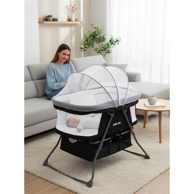 Sulankstomas lopšys DreamyNest Baby Mix juodas 8