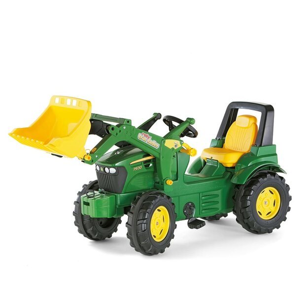 Pedalinis traktoriaus krautuvas Rolly Toys John Deere Farmtrac žalias