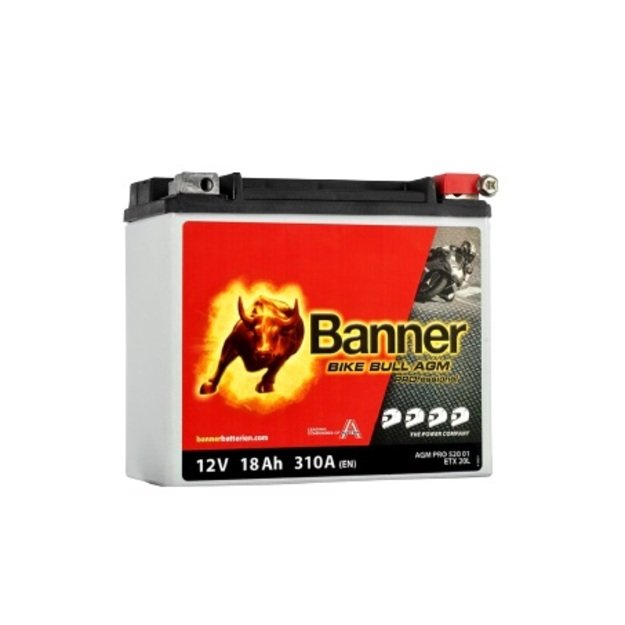 Banner 18Ah Bike Bull PRO 12V 310A akumuliatorius 175x88x155mm  