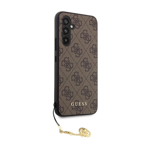 Guess 4G Charms kolekcija – Samsung Galaxy S23 FE dėklas (rudas) 4