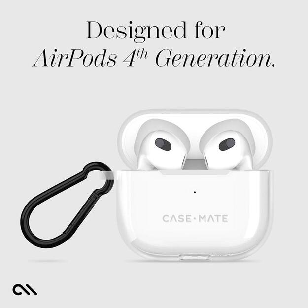 „Case-Mate Tough Case“ – „AirPods 4“ dėklas (skaidrus)