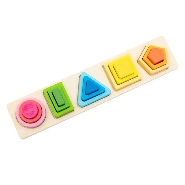 Montessori Baby Mix medinių formų ir spalvų dėlionė