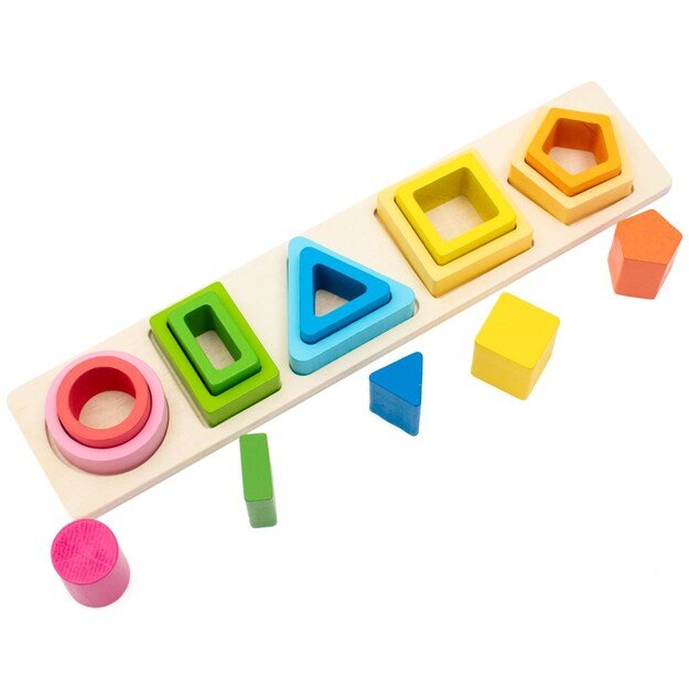 Montessori Baby Mix medinių formų ir spalvų dėlionė