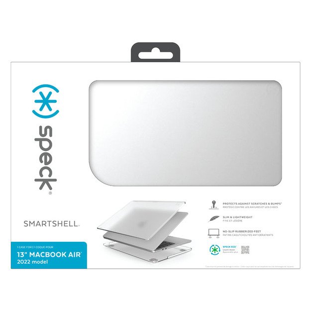 „Speck SmartShell“ – „Obudowa MacBook Air 13,6 M3 (2024) / M2 (2022)“ (aiškus)