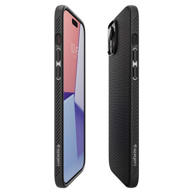 Spigen Liquid Air – dėklas, skirtas iPhone 15 (matinė juoda)