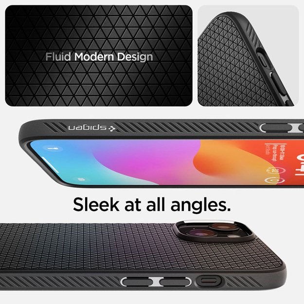 Spigen Liquid Air – dėklas, skirtas iPhone 15 (matinė juoda)