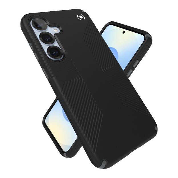 Speck Presidio2 Grip – dėklas, skirtas Samsung Galaxy S25+ / 24+ (juodas / šiferio pilkas / baltas) 8