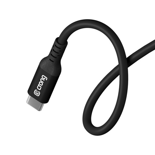 „Crong Soft Link“ – 100 W PD 5A USB-C į USB-C laidas 120 cm (juodas)