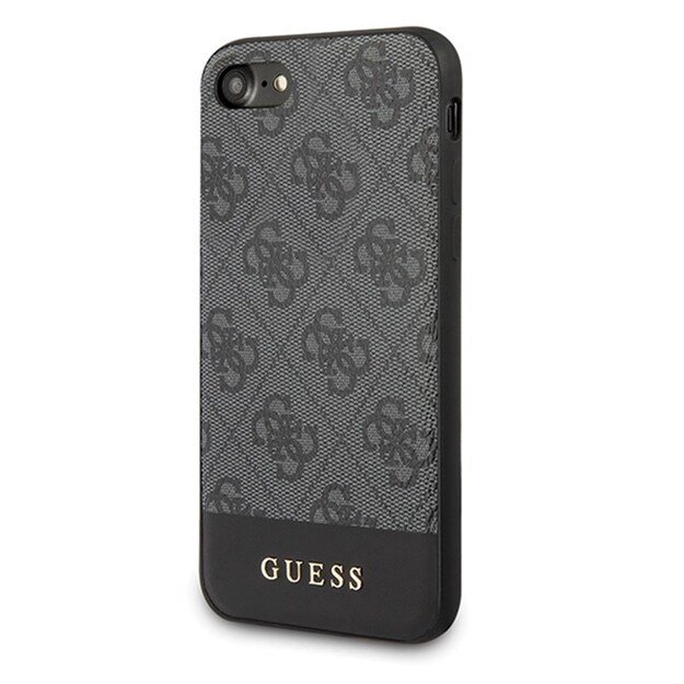 Guess 4G Bottom Stripe Collection – dėklas iPhone SE 2020 / 8 / 7 (pilkas)