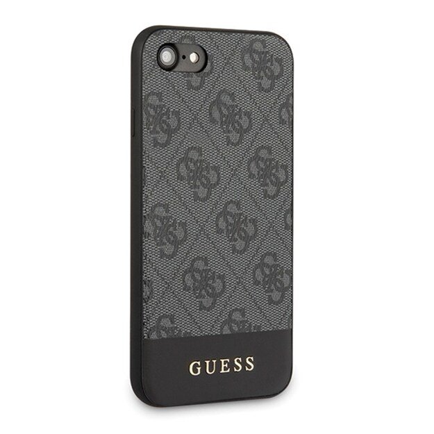 Guess 4G Bottom Stripe Collection – dėklas iPhone SE 2020 / 8 / 7 (pilkas) 12