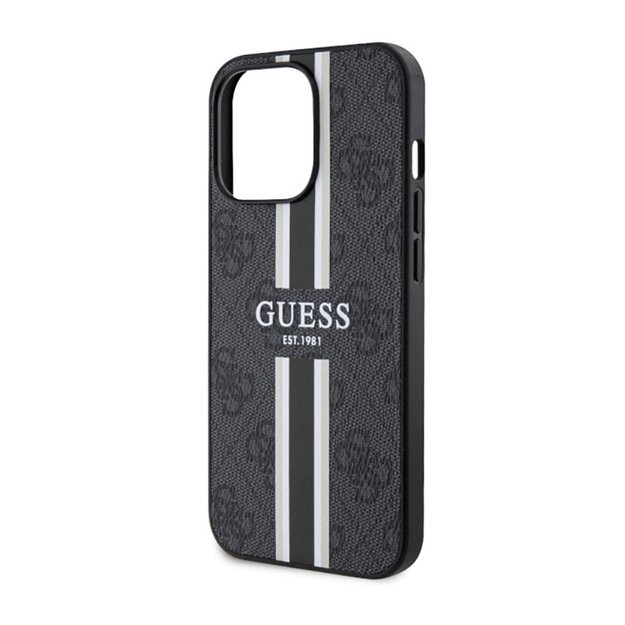 Guess 4G Printed Stripes MagSafe – dėklas, skirtas iPhone 13 Pro (juodas)