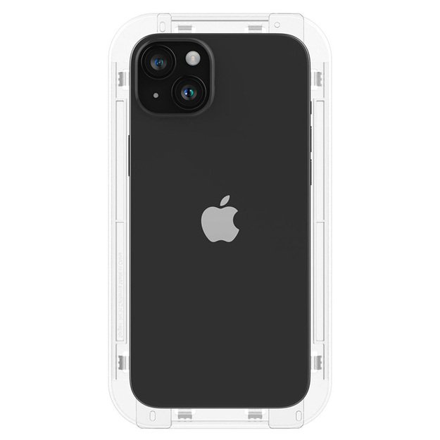 Spigen GLAS.TR EZ FIT FC – grūdintas stiklas, skirtas iPhone 15 Plus (juodas rėmelis)