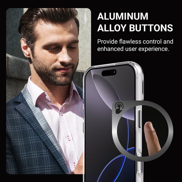 Crong Clear MAG Pro – dėklas iPhone 15 Pro MagSafe (baltas) 2