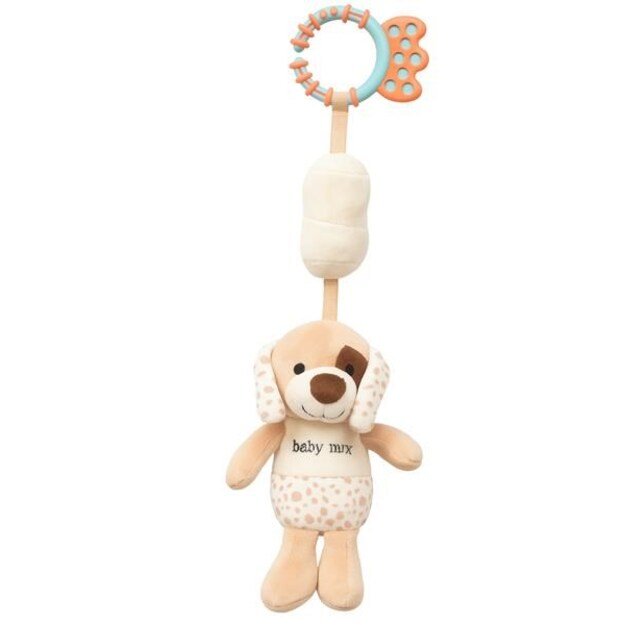Edukacinis pliušinis žaislas su segtuku Baby Mix šuniukui rudas