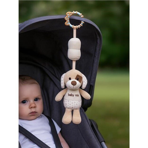 Edukacinis pliušinis žaislas su segtuku Baby Mix šuniukui rudas 1