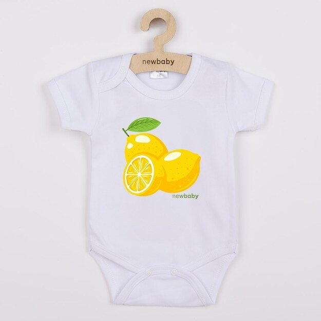 Kūdikių kombinezonas su raštu New Baby Lemon - trumpomis rankovėmis, 68 (4-6m)