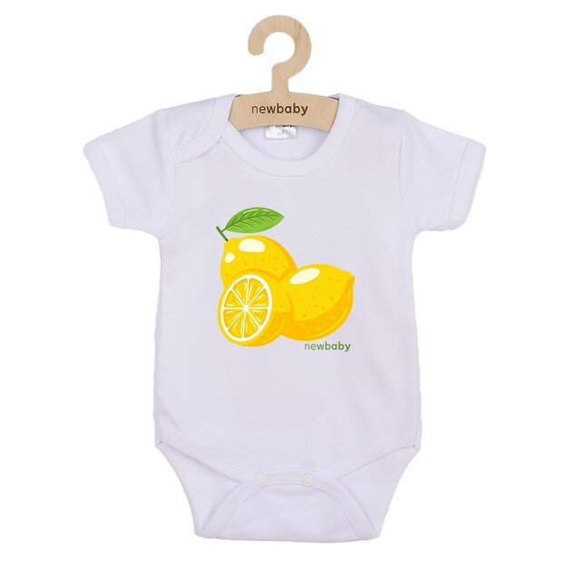 Kūdikių kombinezonas su raštu New Baby Lemon - trumpomis rankovėmis, 68 (4-6m)