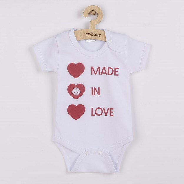 Korpusas su raštu New Baby MADE IN LOVE, dydis 68 (4-6m), 68 (4-6m)