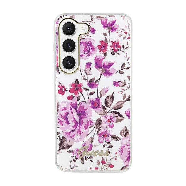 Guess Flower Collection – dėklas, skirtas Samsung Galaxy S23 (baltas)